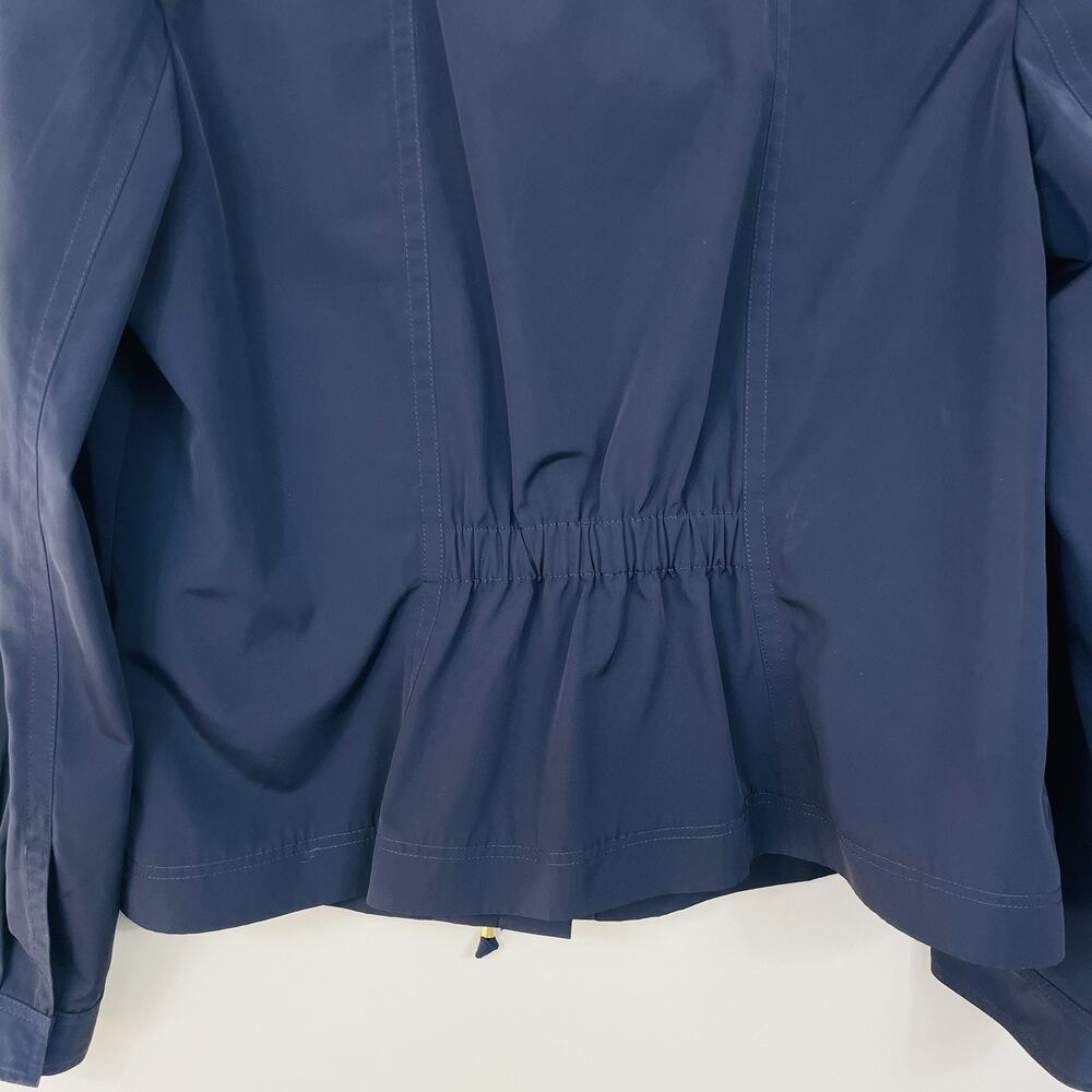 St. John Funnel Neck Rain Jacket Windbreaker Size XL Navy Cowl Neck Lightweight - Picture 13 of 16